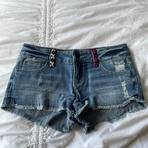Vintage Havana Denim Cutoff Shorts with embroidery